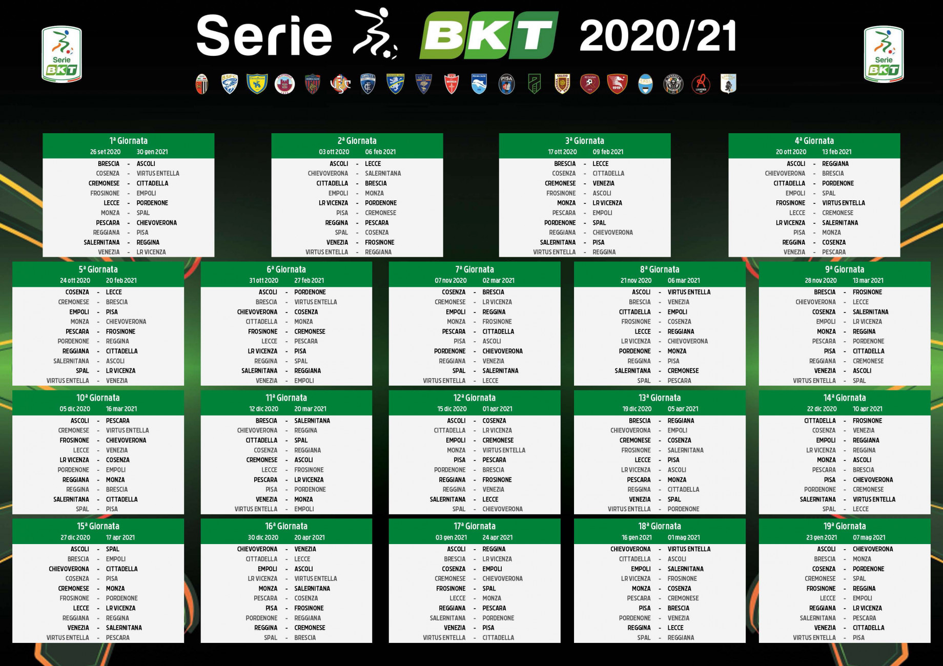 Serie B Il Calendario Della Stagione 2020 2021