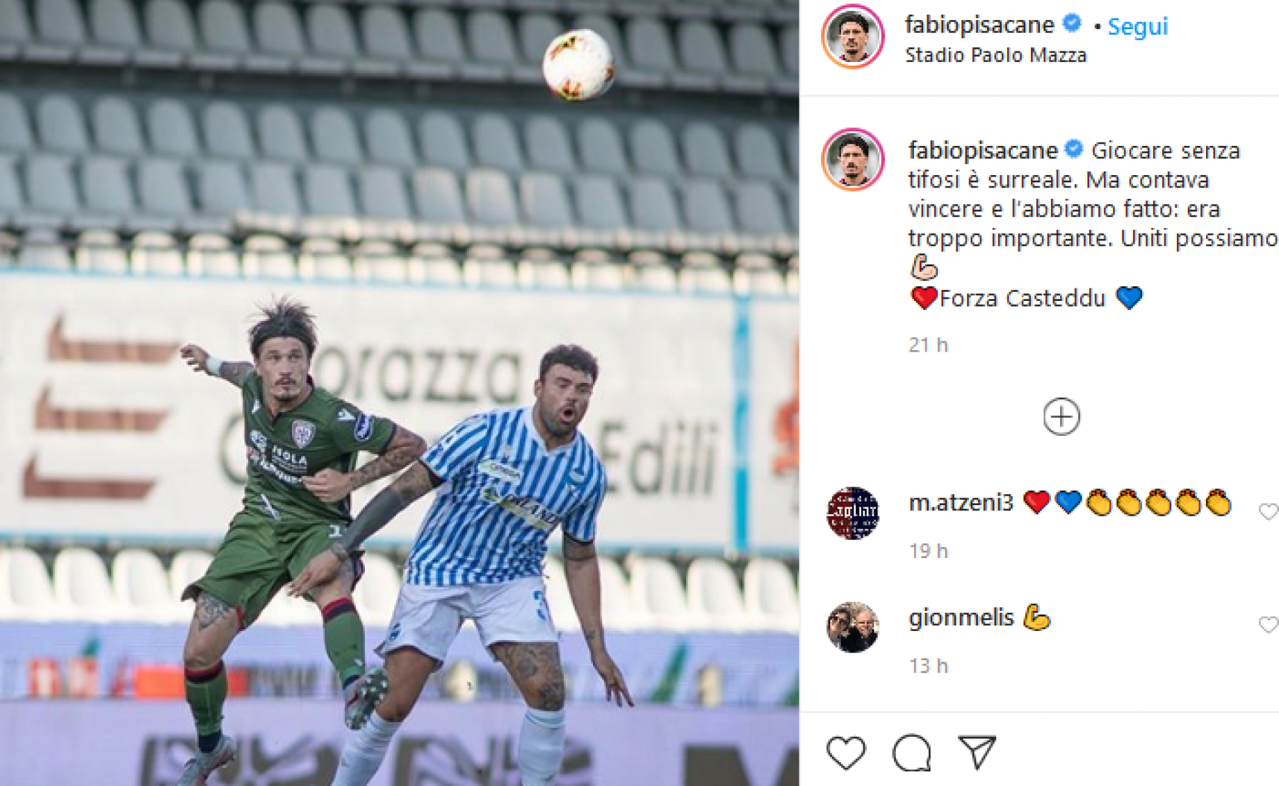 Screenshot_2020-06-24 Fabio Pisacane su Instagram Giocare senza tifosi è surreale Ma contava vincere e l’abbiamo fatto era [...].png