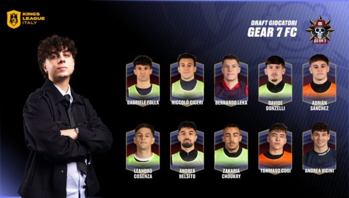 Il roaster dei Gear 7, squadra della Kings League Italy