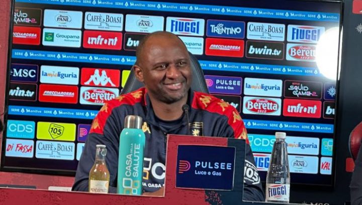 Patrick Vieira in conferenza stampa Genoa