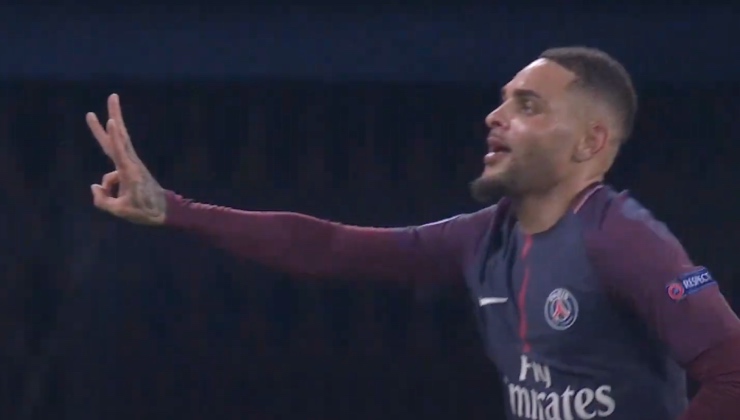 Layvin Kurzawa dopo la tripletta all'Anderlecht nel 2017