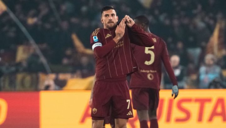 Lorenzo Pellegrini dopo il gol nel derby di Roma (Crediti: Domenico Bari)