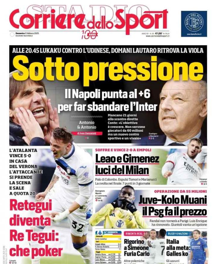 Corriere dello Sport, 9 febbraio 2025 interna