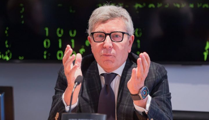 Il presidente della Lega Serie A Ezio Maria Simonelli