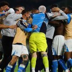 L'esultanza del Napoli