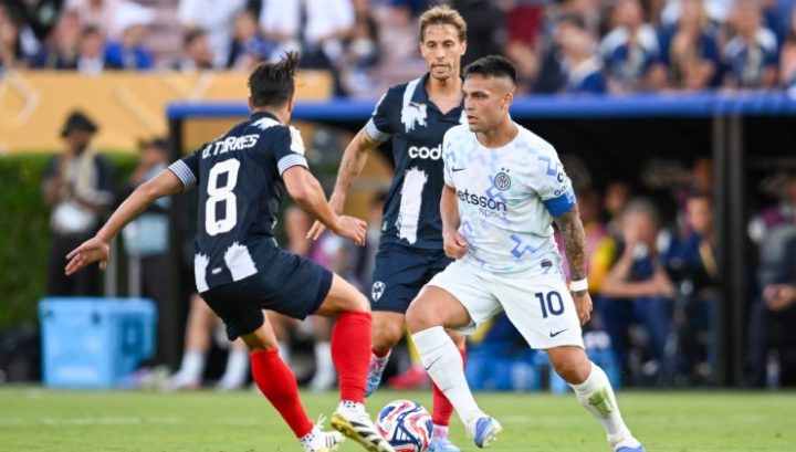Lautaro Martinez, attaccante dell'Inter, durante il match contro il Monterrey (IMAGO)