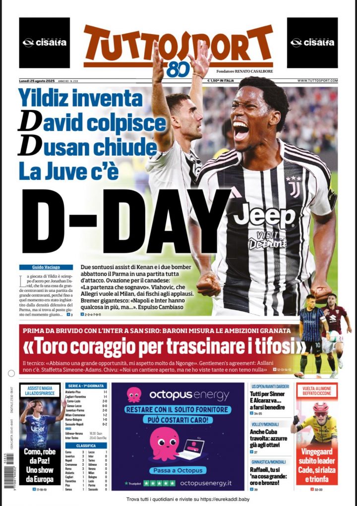 Tuttosport del 25 agosto
