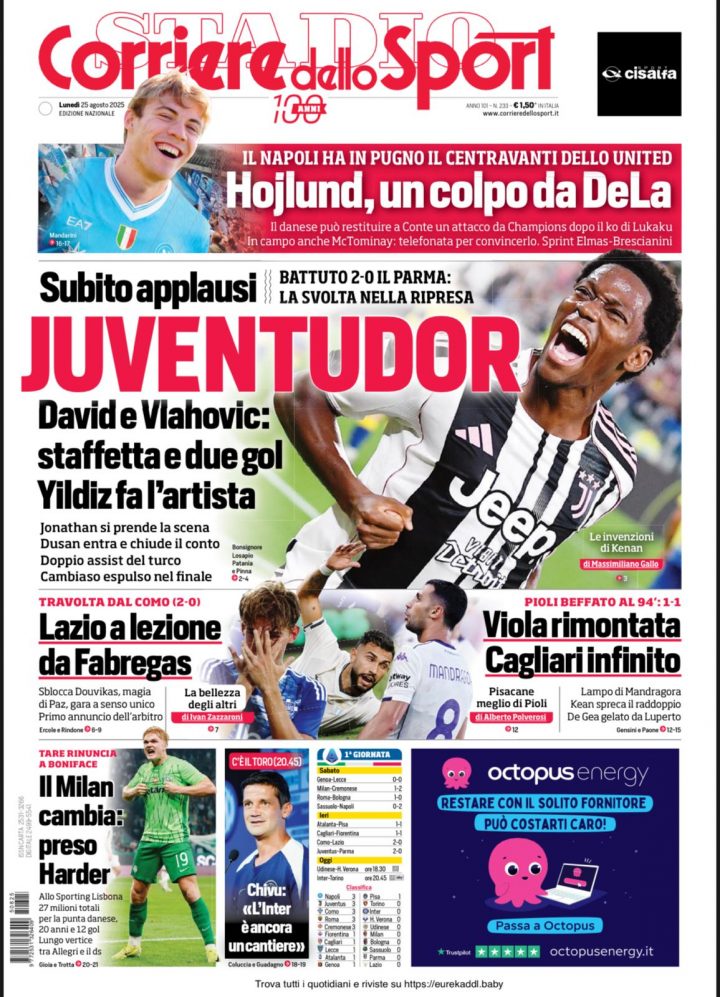 Corriere dello Sport del 25 agosto