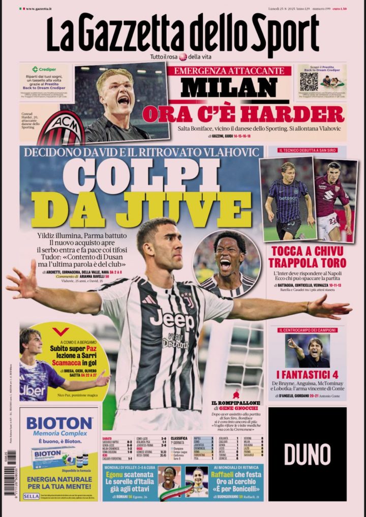 Gazzetta dello Sport del 25 agosto