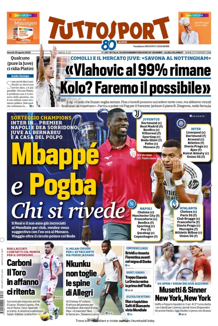 Tuttosport 29 Agosto