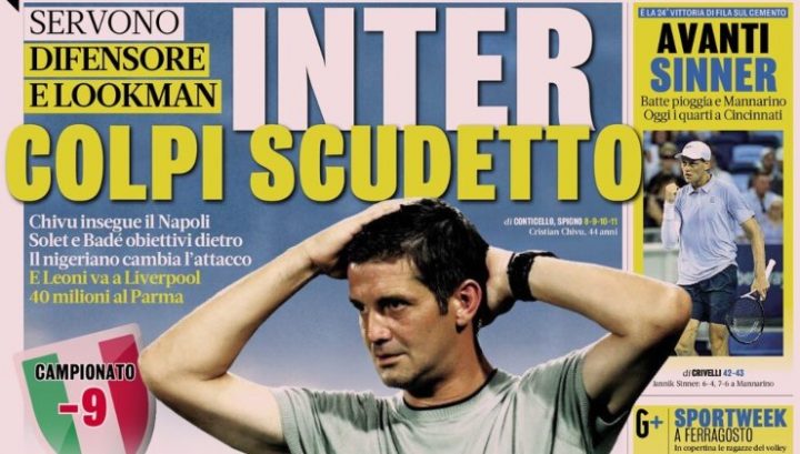 La Gazzetta dello Sport, prima pagina 14 agosto 2025