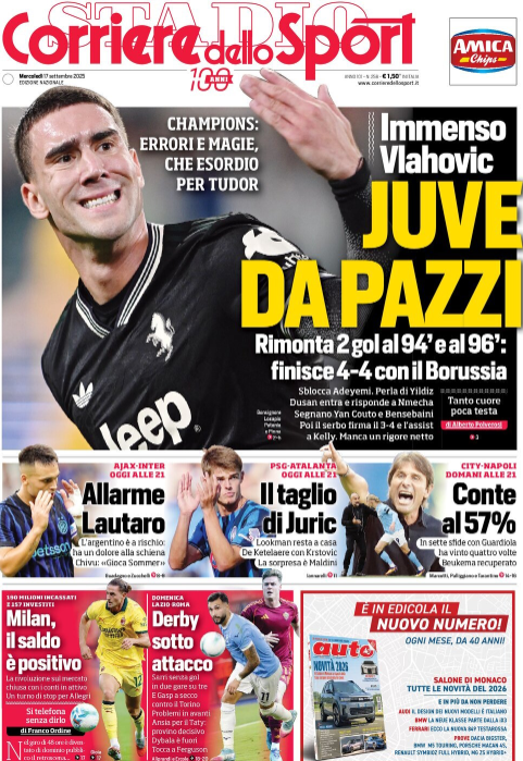 Il Corriere dello Sport del 17 settembre