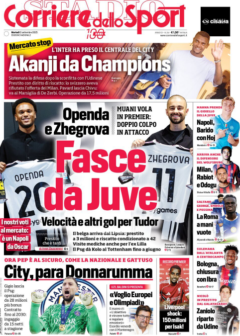 Corriere dello Sport del 2 settembre