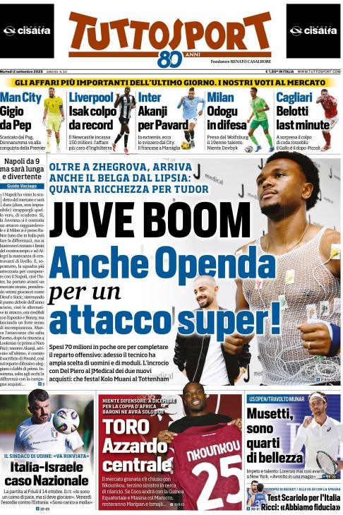 Tuttosport del 2 settembre