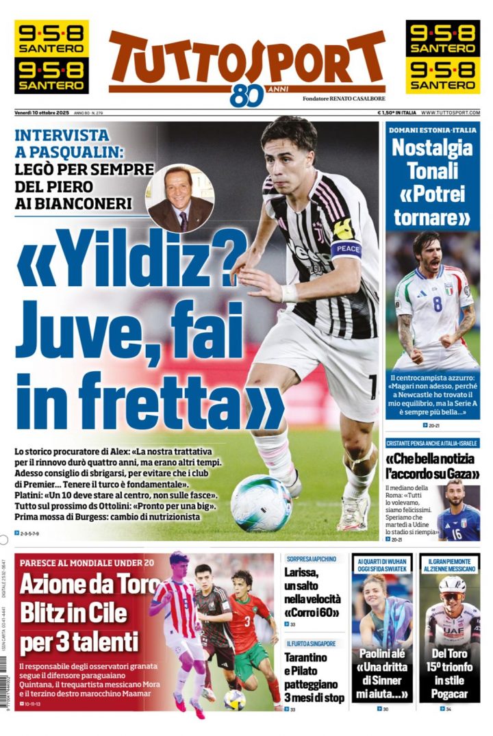 Tuttosport, 10 ottobre 2025