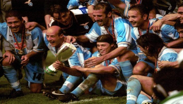Diego Pablo Simeone, Attilio Lombardo, Giuseppe Pancaro, Matias Almeyda, Sinisa Mihajlovic e Marcelo Salas, Finale Supercoppa 1999 - Imago