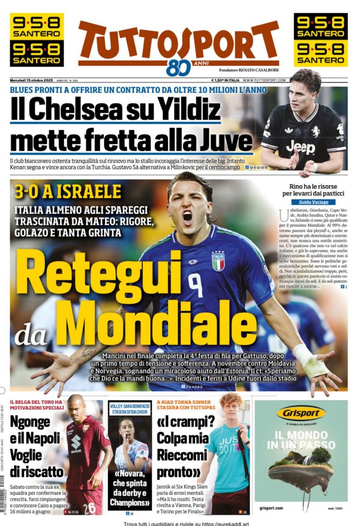 Tuttosport 15 ottobre 2025
