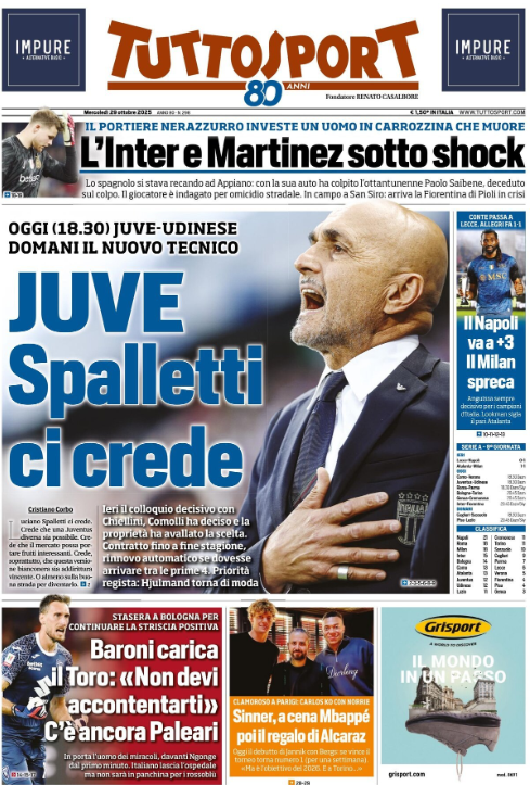 Tuttosport, 29 ottobre