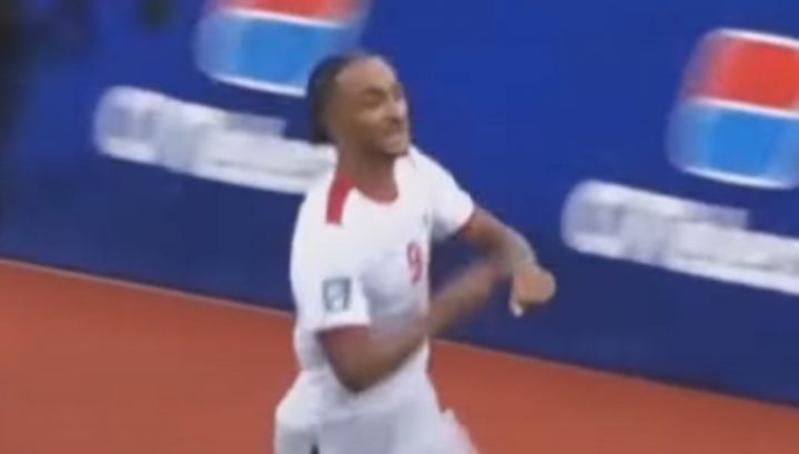 L'esultanza di Livramento dopo il gol contro il Camerun (Screen)