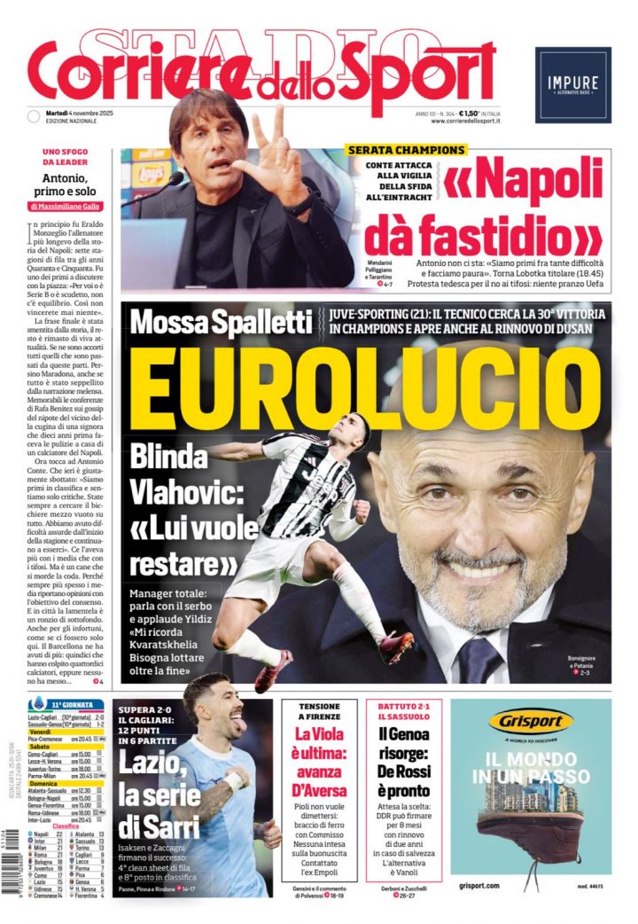 Corriere dello Sport, 4 novembre