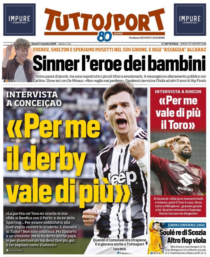 Tuttosport, 7 novembre 2025