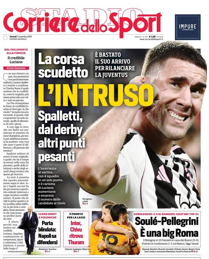 Corriere dello Sport, 7 novembre 2025