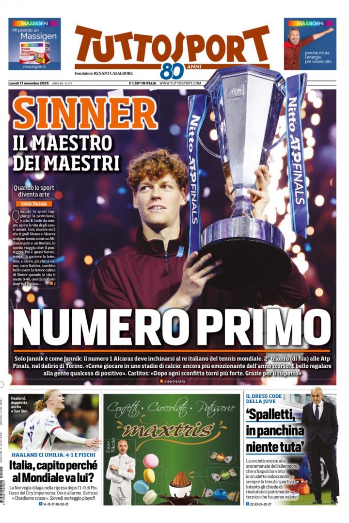 Tuttosport, 17 novembre 2025