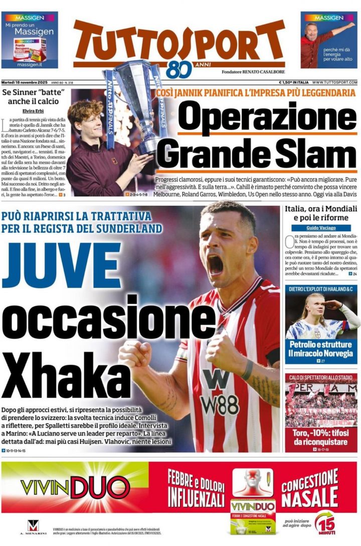 Tuttosport, 18 novembre 2025