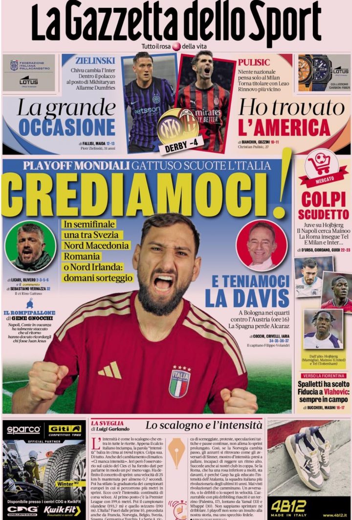 La Gazzetta dello Sport, 19 novembre 2025