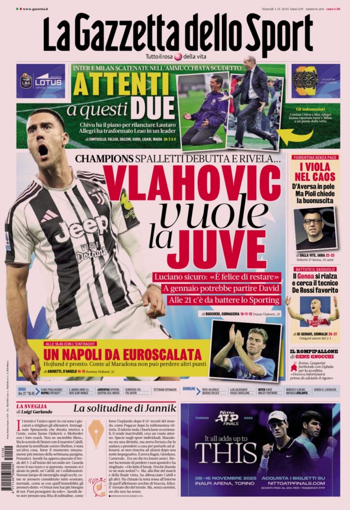 La Gazzetta dello Sport, 4 novembre
