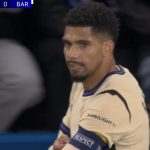 L'espulsione di Araujo in Chelsea-Barcellona (Screen)