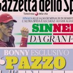 La prima pagina della Gazzetta dello Sport del 15 novembre 2025