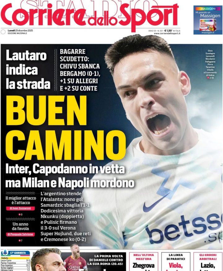 Corriere dello Sport, 29 dicembre 2025