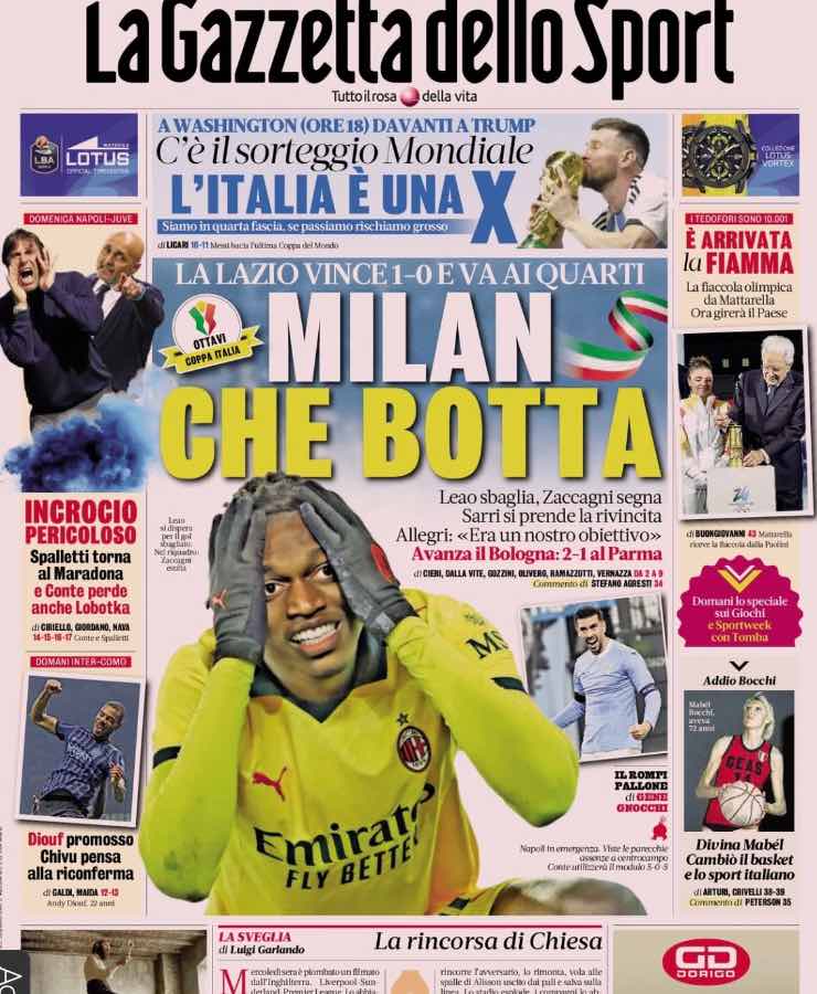 prima pagina gazzetta