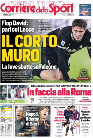 Corriere dello Sport, domenica 4 gennaio