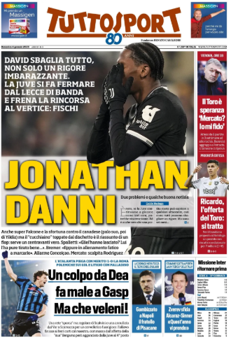 Tuttosport, domenica 4 gennaio