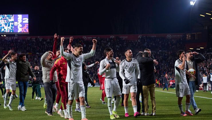 Albacete Balompié dopo la vittoria con il Real Madrid (Imago)