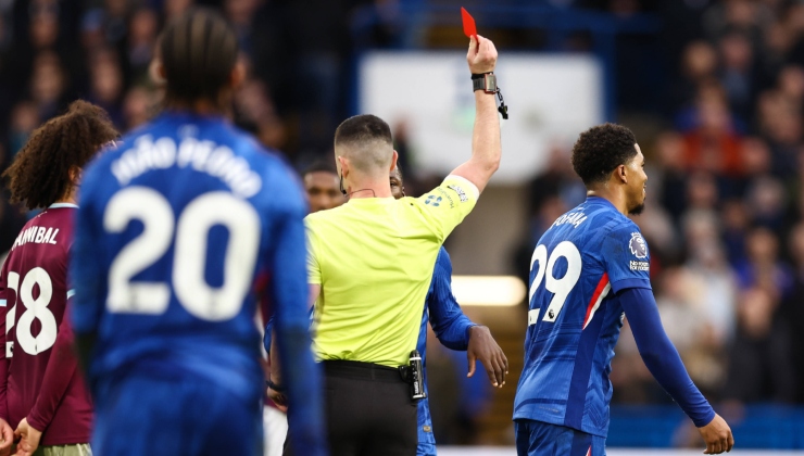 L'espulsione di Wesley Fofana (imago)