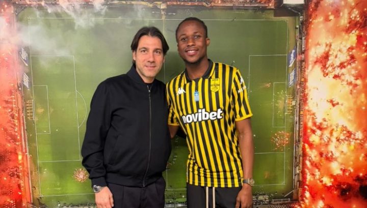 Le firme di Kouamé con l'Aris Salonicco