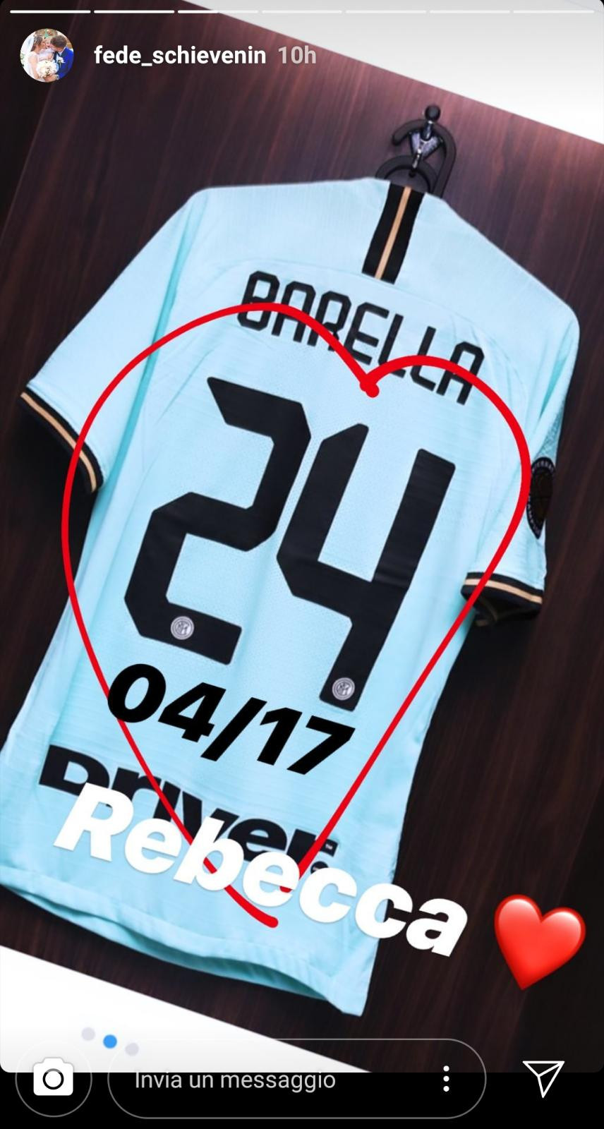 barella maglia 24 ig story SCREEN