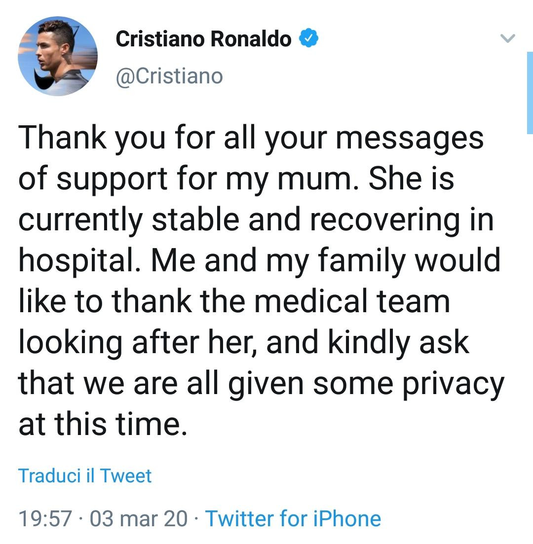 ronaldo post tw madre SCREEN