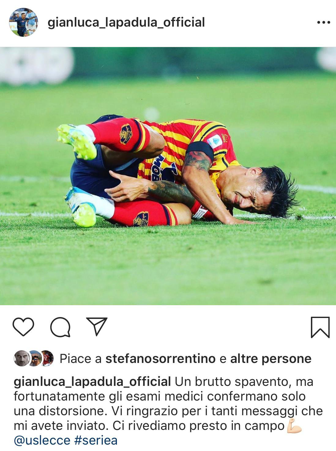 lapadula infortunio post IG